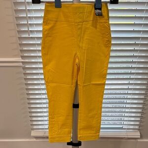 Cropped Stretch Ponte Pants in Bright Yellow